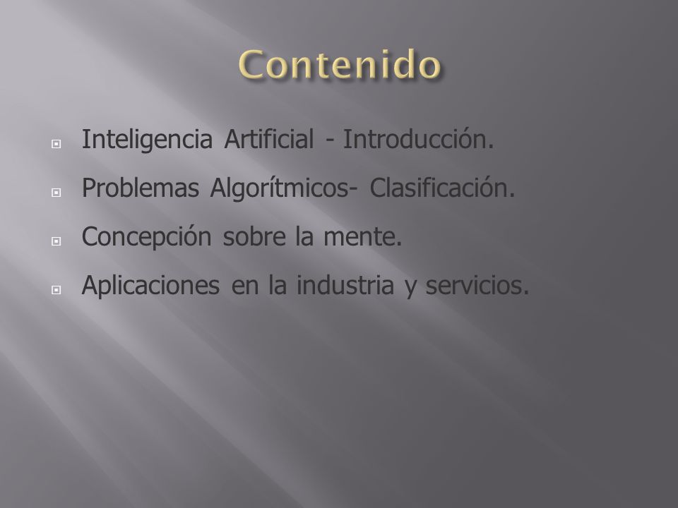 Contenido Inteligencia Artificial - Introducción.