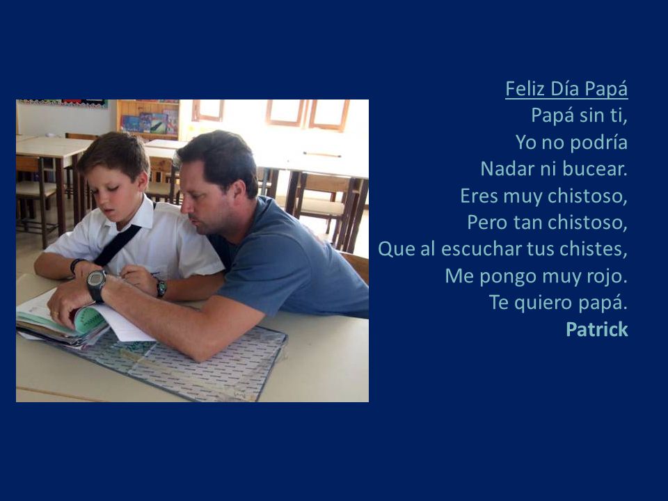 Feliz Día Papá Papá sin ti, Yo no podría Nadar ni bucear