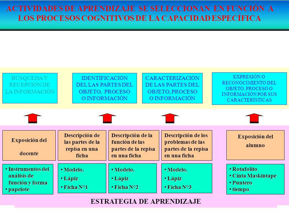 ACTIVIDADES DE APRENDIZAJE SE SELECCIONAN EN FUNCIÓN A LOS PROCESOS COGNITIVOS DE LA CAPACIDAD ESPECÍFICA