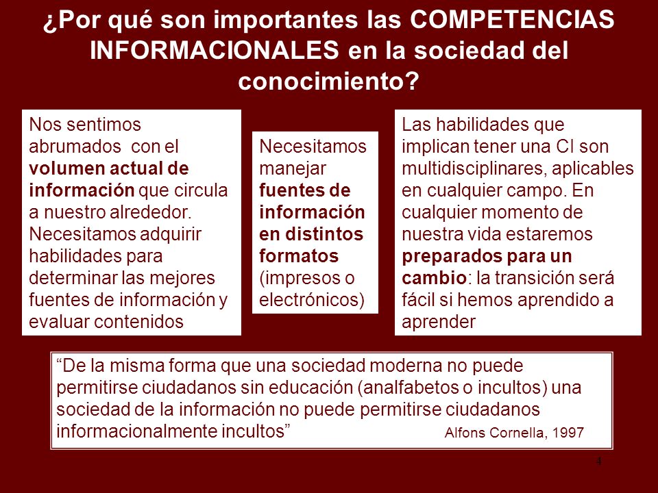 ¿Por qué son importantes las COMPETENCIAS INFORMACIONALES en la sociedad del conocimiento