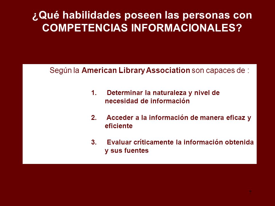 ¿Qué habilidades poseen las personas con COMPETENCIAS INFORMACIONALES