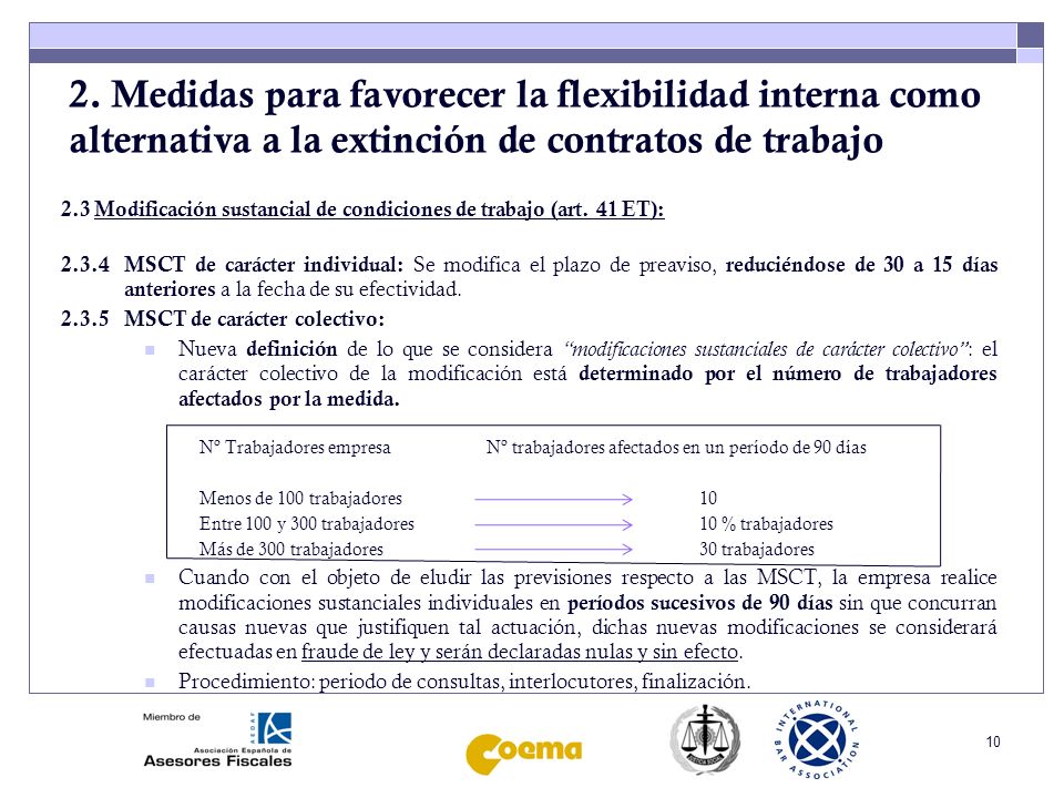 2. Medidas para favorecer la flexibilidad interna como alternativa a la extinción de contratos de trabajo