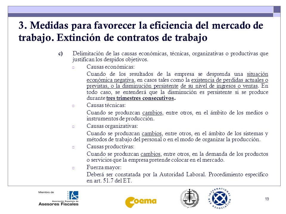 3. Medidas para favorecer la eficiencia del mercado de trabajo