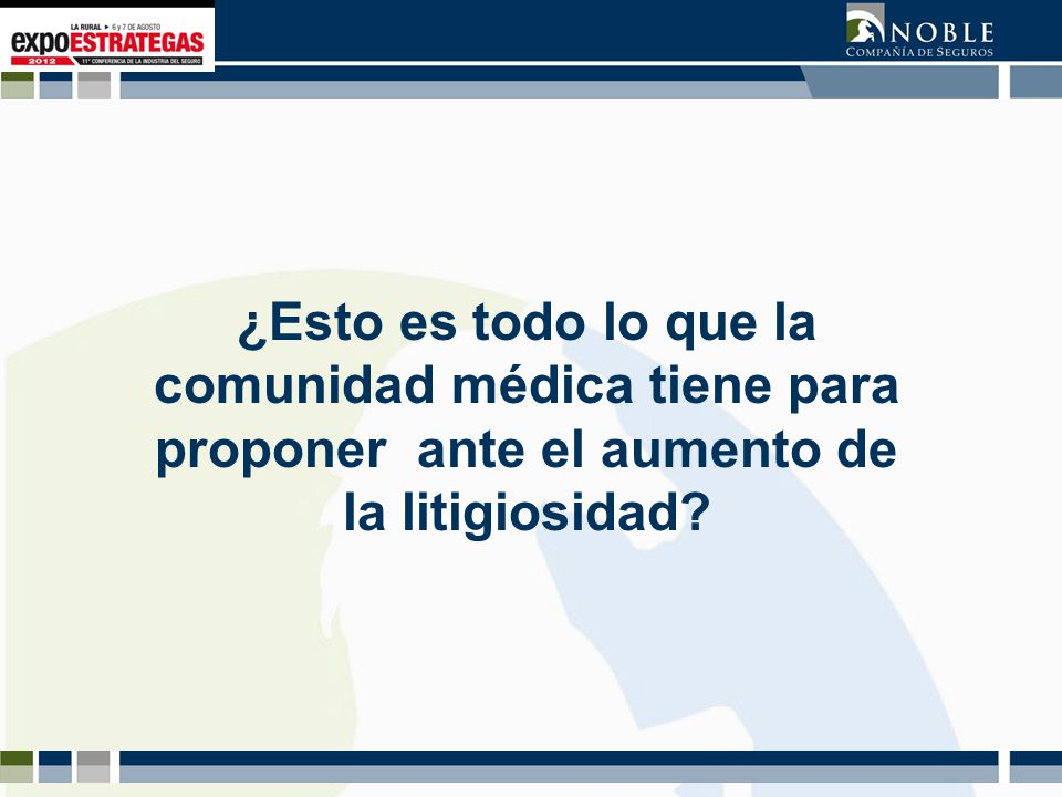 ¿Esto es todo lo que la comunidad médica tiene para proponer ante el aumento de la litigiosidad