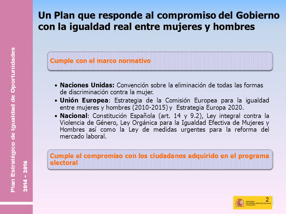 Un Plan que responde al compromiso del Gobierno con la igualdad real entre mujeres y hombres