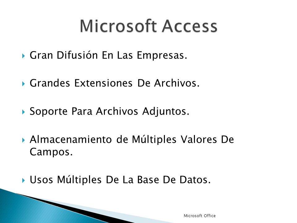 Microsoft Access Gran Difusión En Las Empresas.