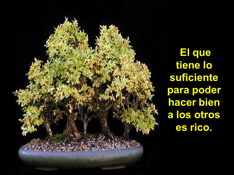 El que tiene lo suficiente para poder hacer bien a los otros es rico.