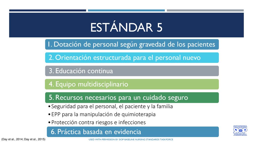 used with permission by SIOP Baseline Nursing Standards Taskforce