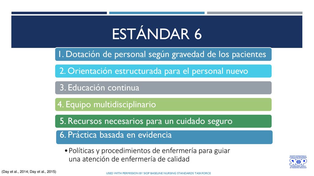 used with permission by SIOP Baseline Nursing Standards Taskforce