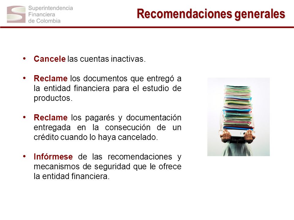Recomendaciones generales