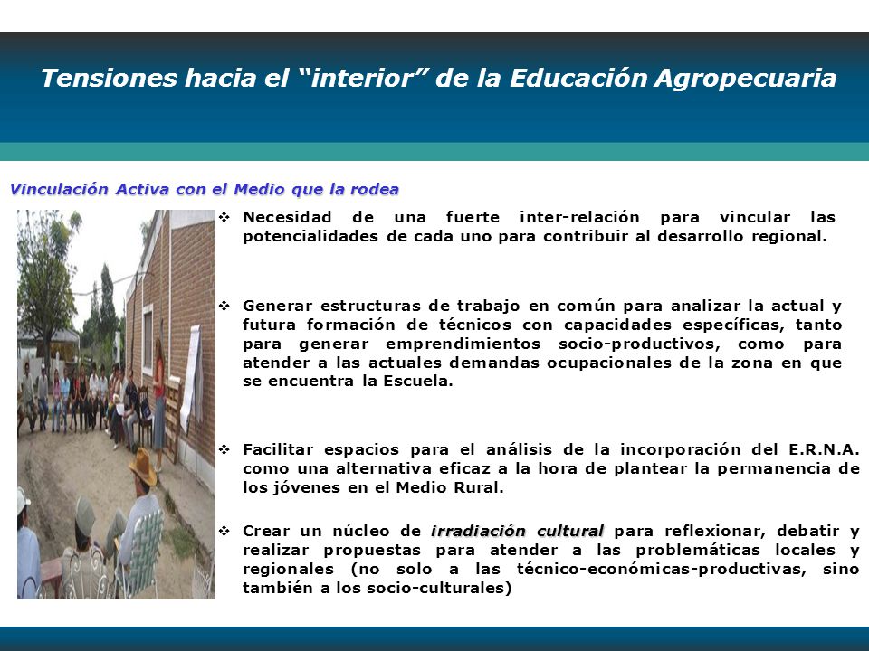 Tensiones hacia el interior de la Educación Agropecuaria