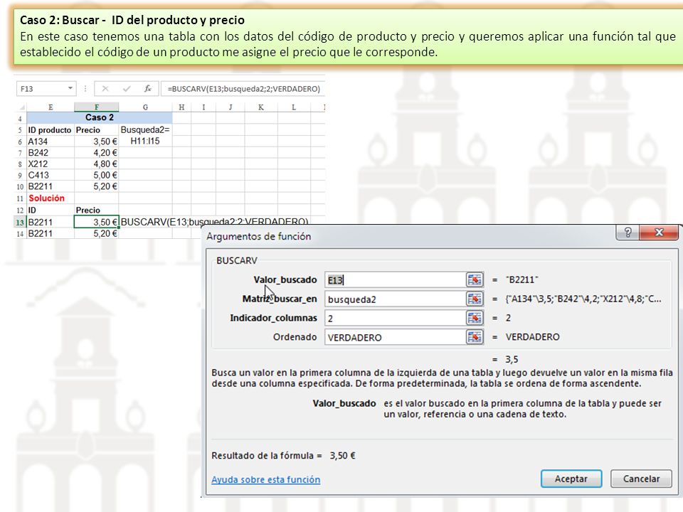 Caso 2: Buscar - ID del producto y precio