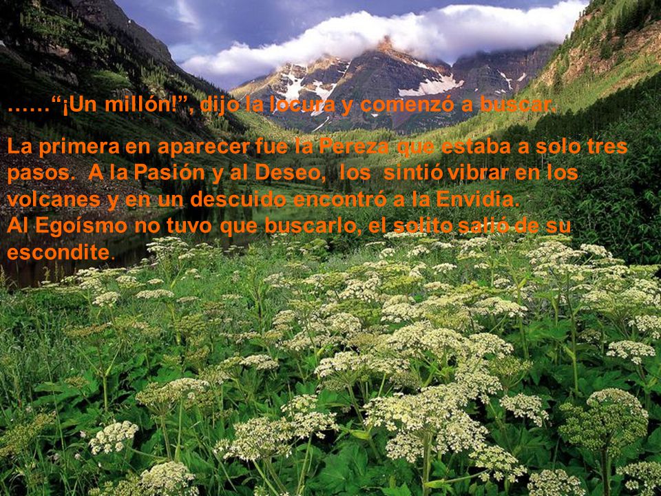 …… ¡Un millón! , dijo la locura y comenzó a buscar.