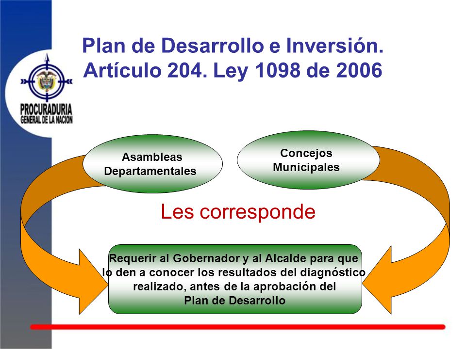 Plan de Desarrollo e Inversión. Artículo 204. Ley 1098 de 2006