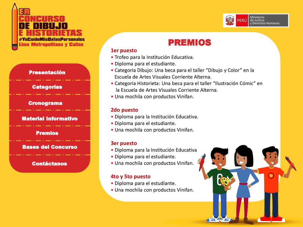 PREMIOS 1er puesto 2do puesto 3er puesto 4to y 5to puesto