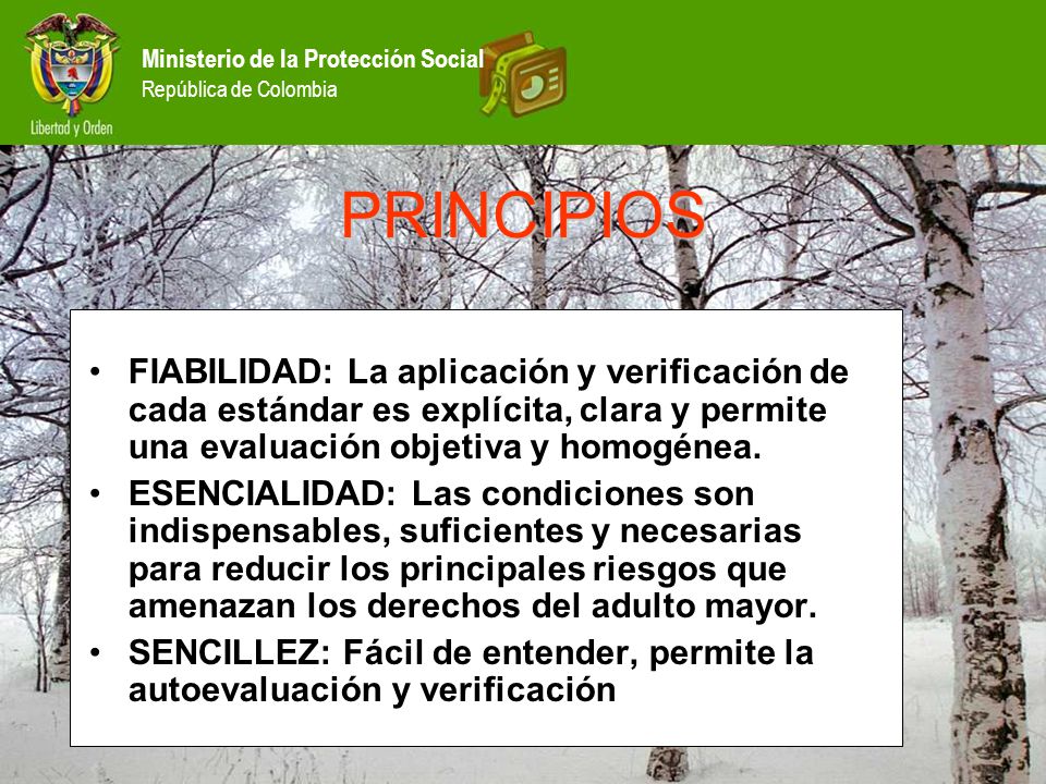 PRINCIPIOS FIABILIDAD: La aplicación y verificación de cada estándar es explícita, clara y permite una evaluación objetiva y homogénea.