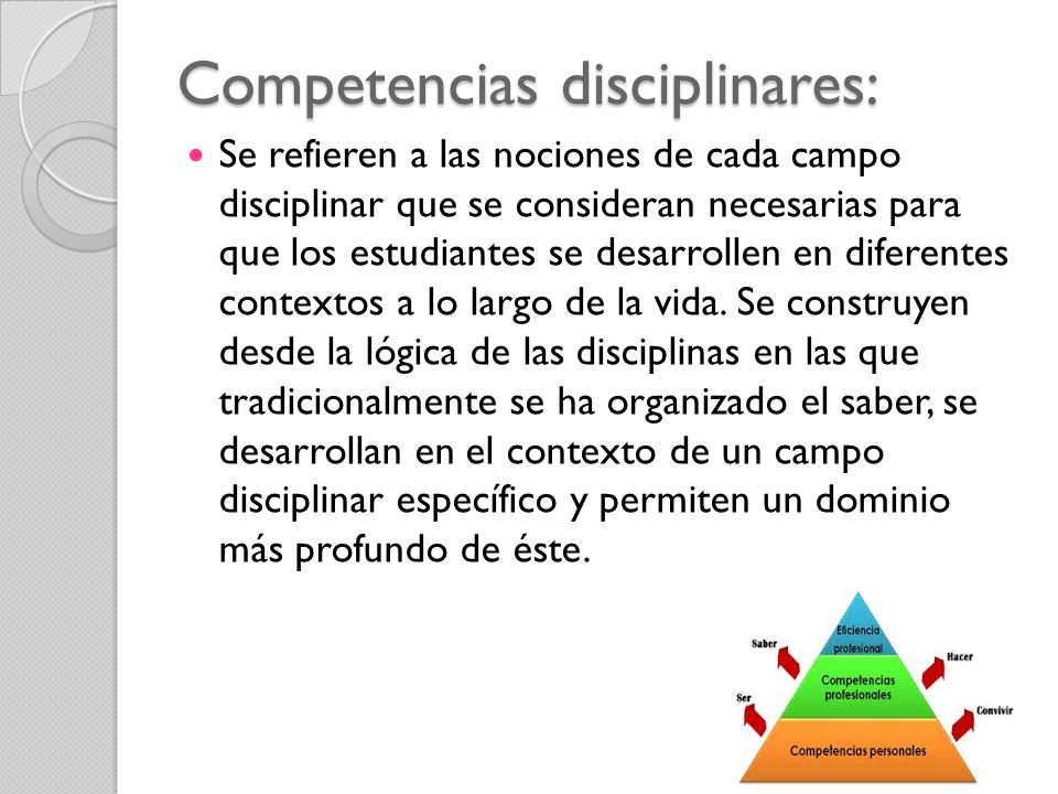 Competencias disciplinares: