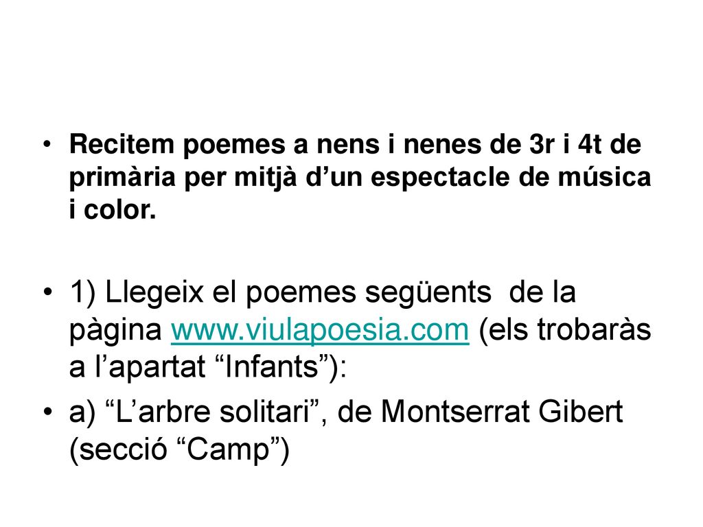 a) L’arbre solitari , de Montserrat Gibert (secció Camp )