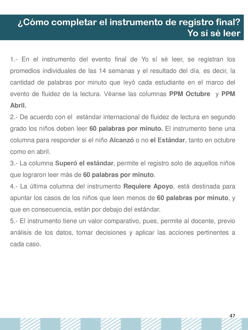 ¿Cómo completar el instrumento de registro final Yo sí sé leer