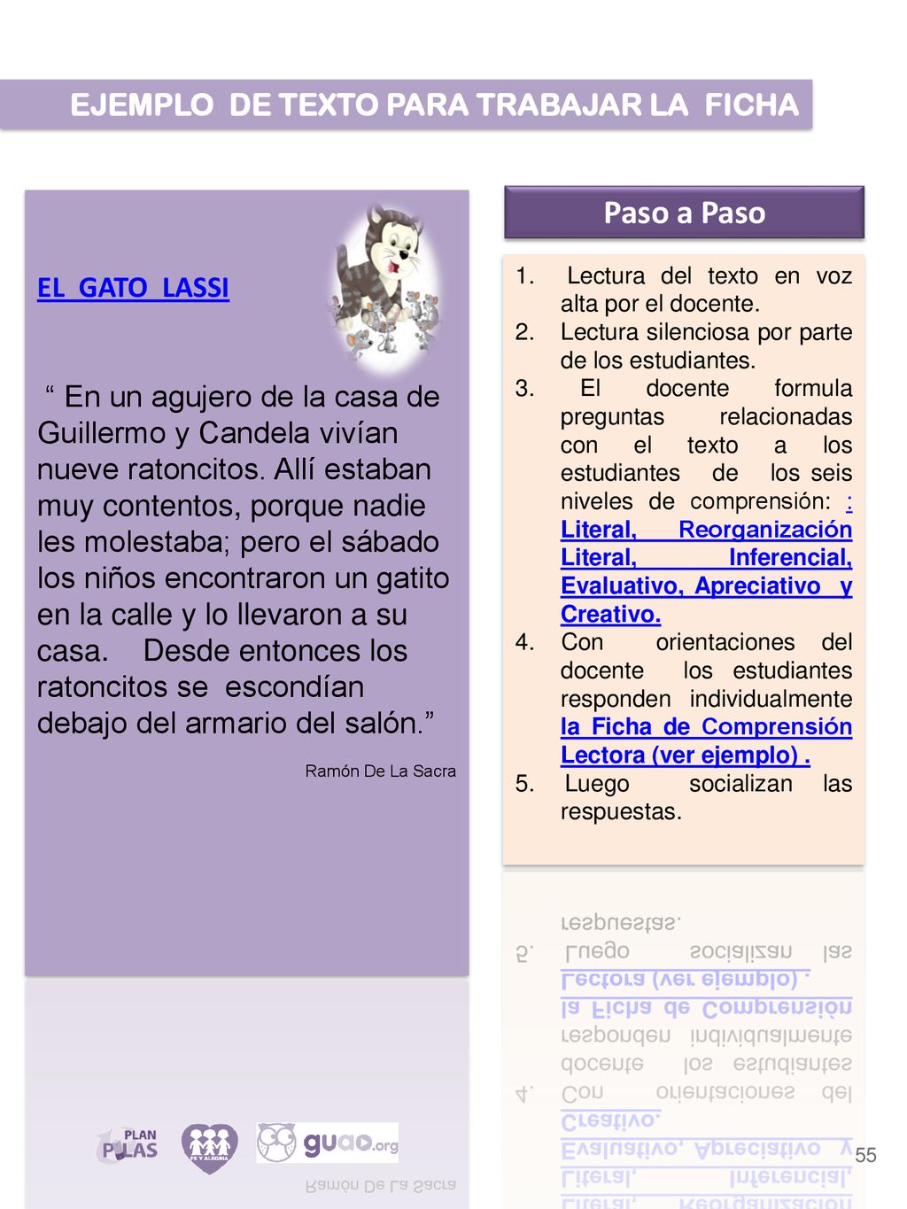 Paso a Paso EJEMPLO DE TEXTO PARA TRABAJAR LA FICHA EL GATO LASSI