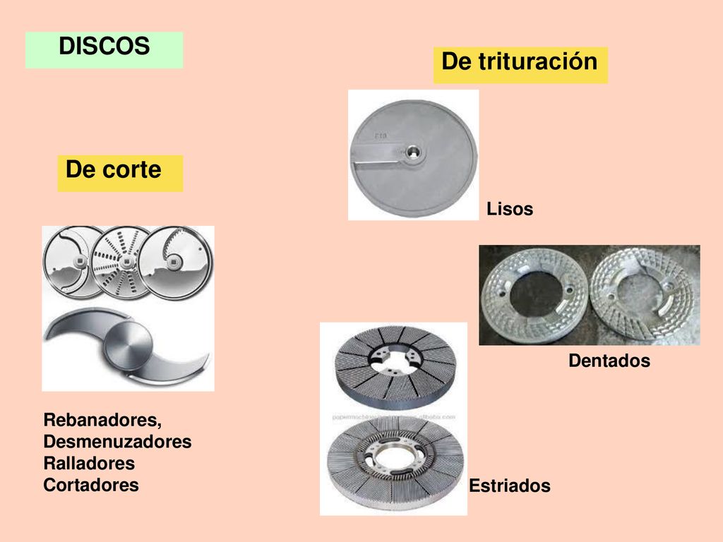 DISCOS De trituración De corte Lisos Dentados Rebanadores,