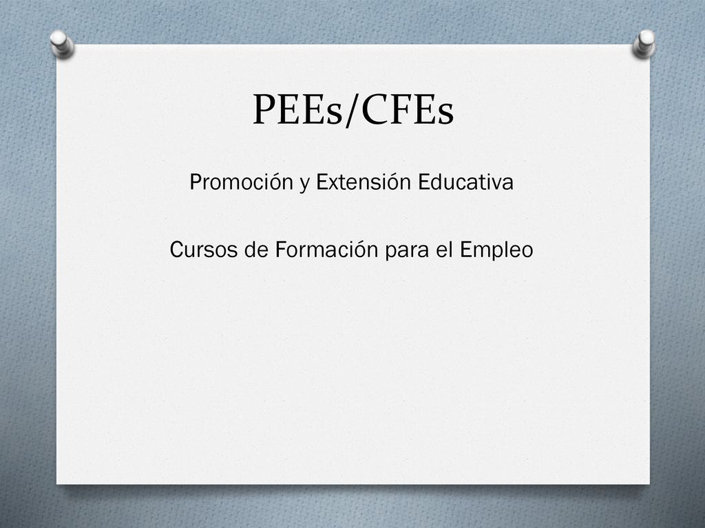 Promoción y Extensión Educativa Cursos de Formación para el Empleo