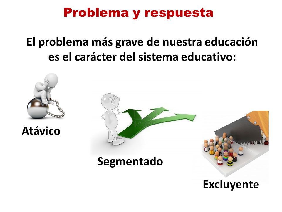 Problema y respuesta El problema más grave de nuestra educación es el carácter del sistema educativo: