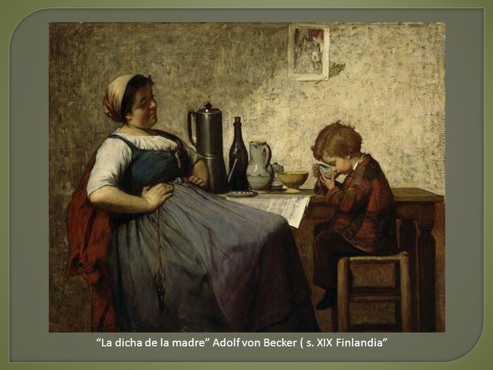 La dicha de la madre Adolf von Becker ( s. XIX Finlandia