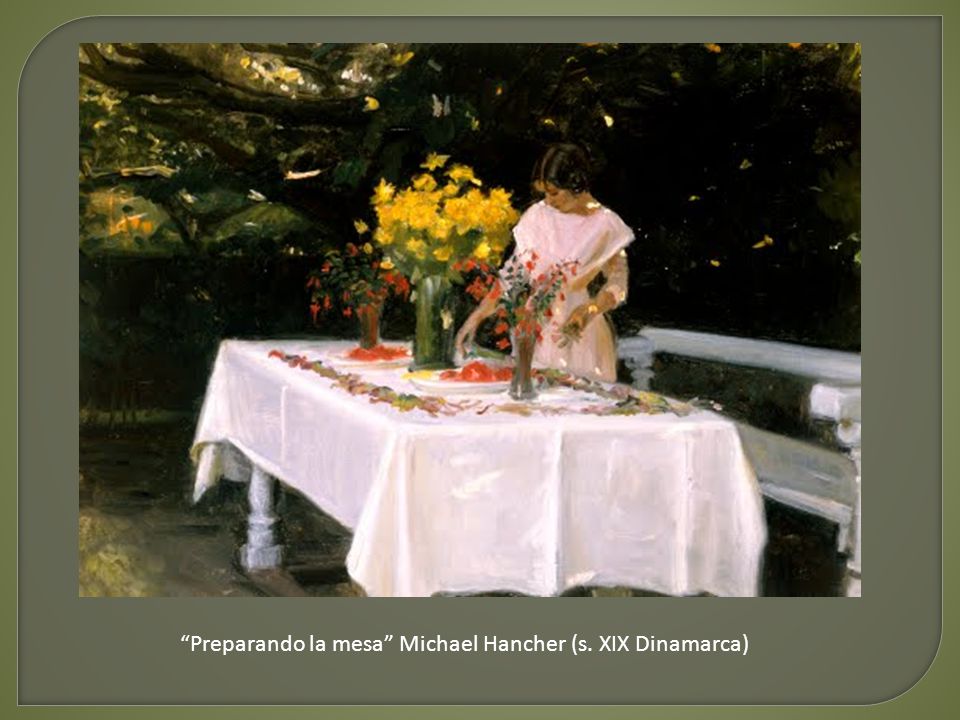 Preparando la mesa Michael Hancher (s. XIX Dinamarca)