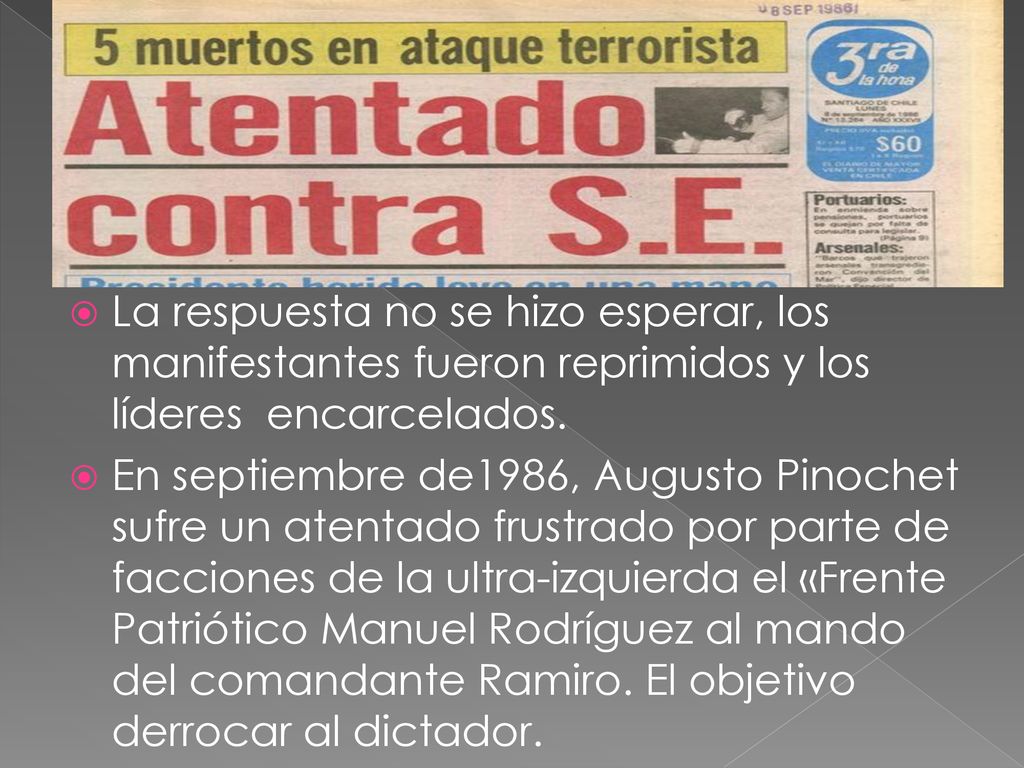 La respuesta no se hizo esperar, los manifestantes fueron reprimidos y los líderes encarcelados.