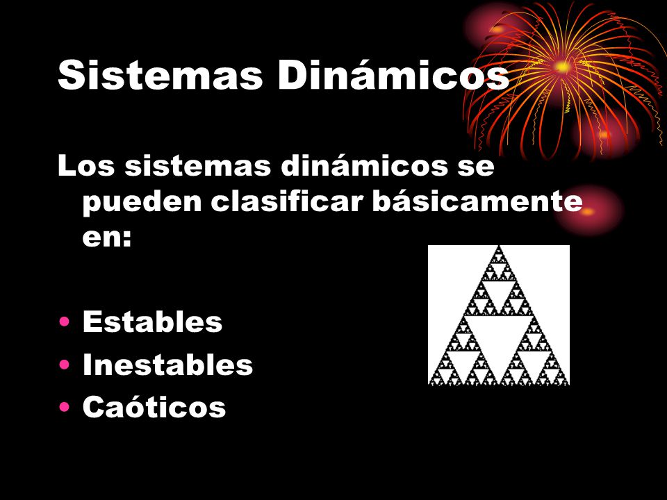 Sistemas Dinámicos Los sistemas dinámicos se pueden clasificar básicamente en: Estables. Inestables.