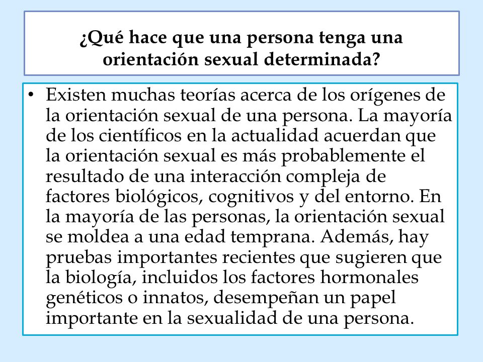 ¿Qué hace que una persona tenga una orientación sexual determinada