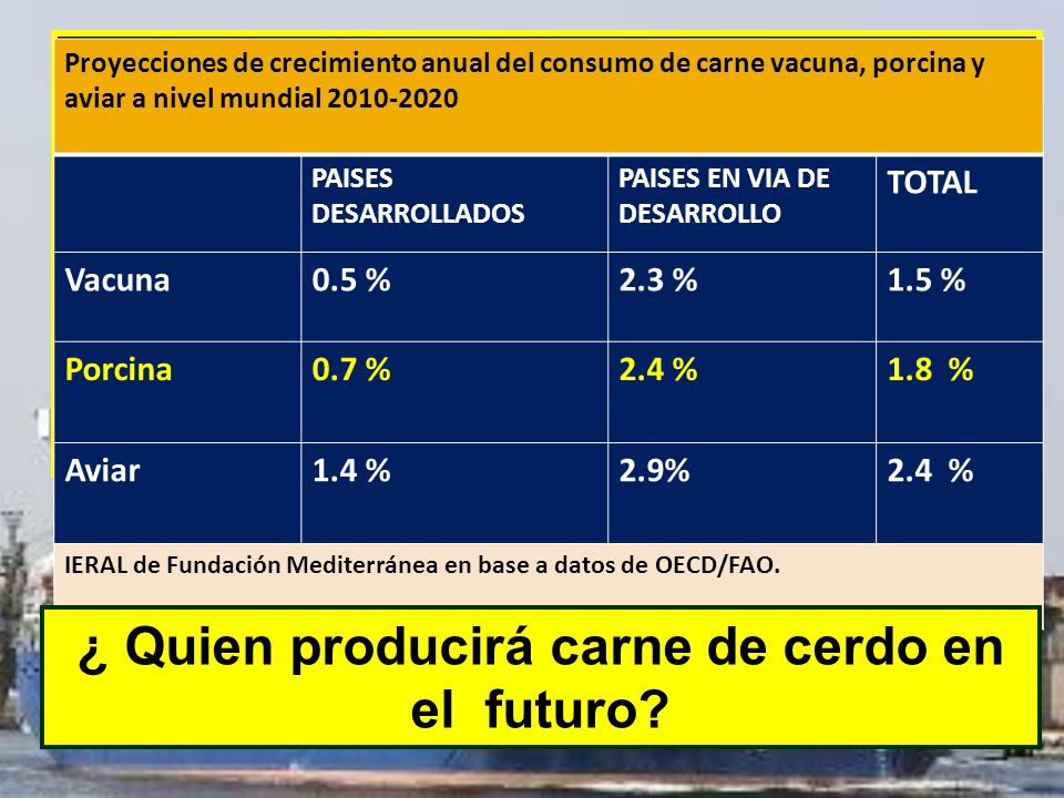 ¿ Quien producirá carne de cerdo en el futuro