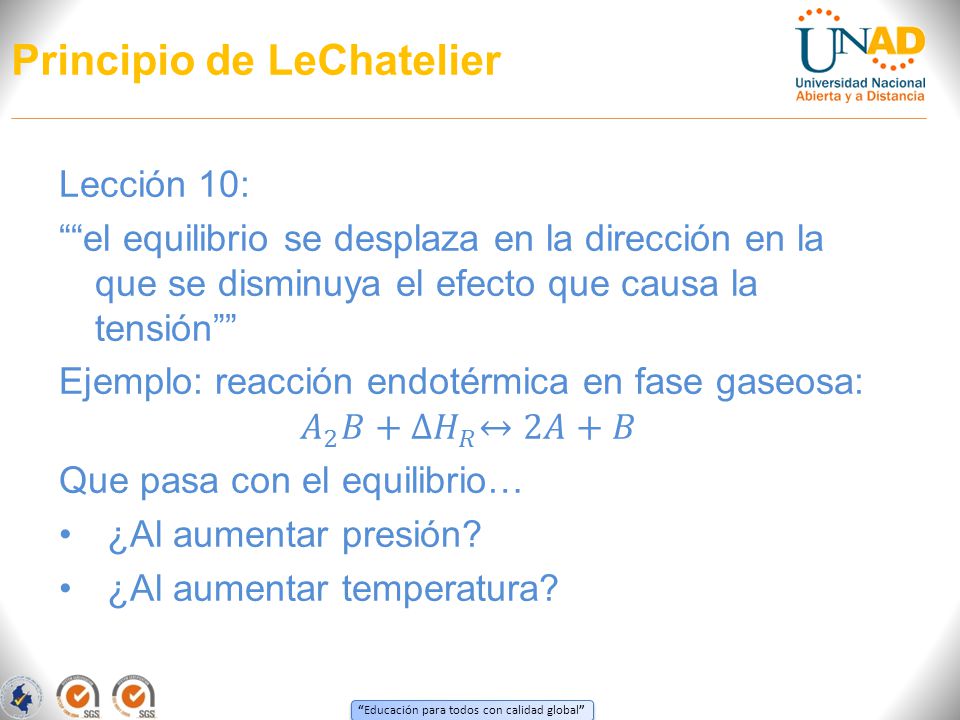 Principio de LeChatelier