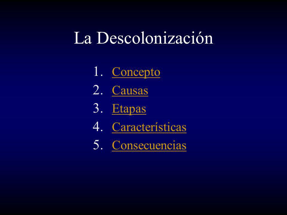 La Descolonización Concepto Causas Etapas Características