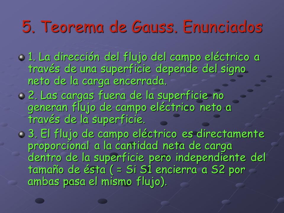 5. Teorema de Gauss. Enunciados