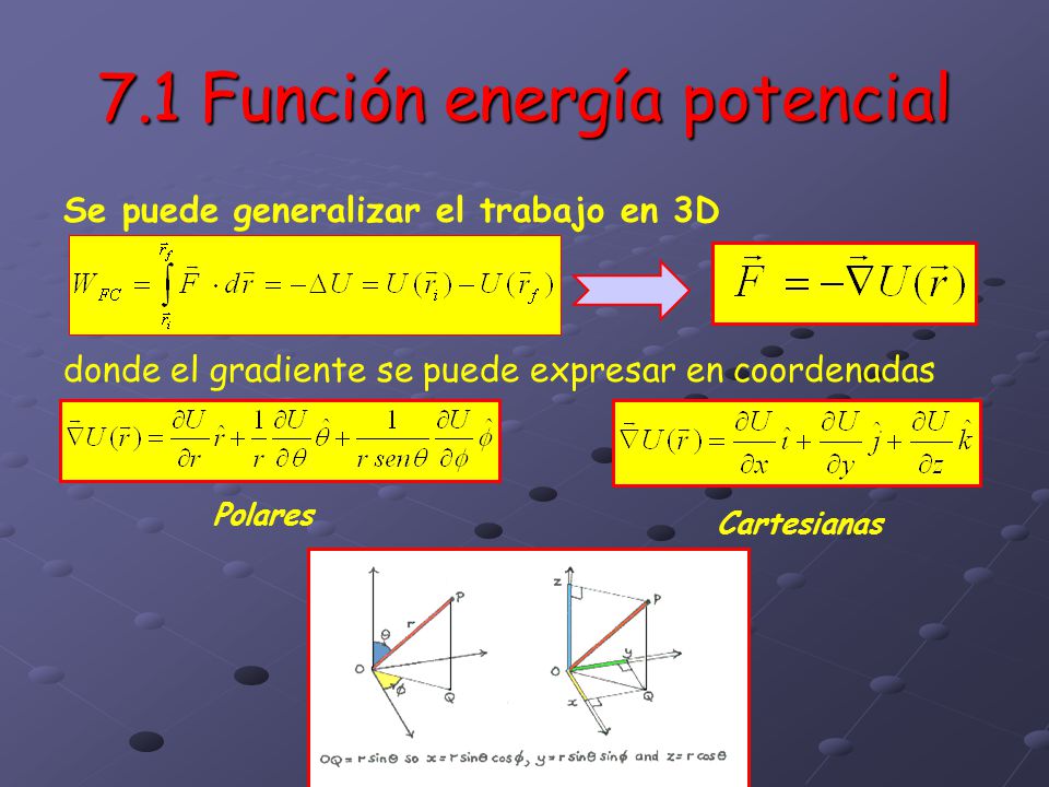 7.1 Función energía potencial