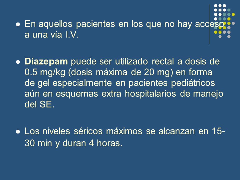 En aquellos pacientes en los que no hay acceso a una vía I.V.