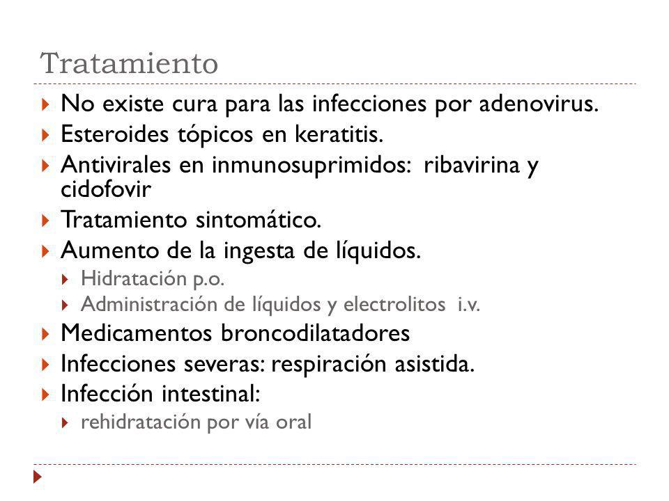 Tratamiento No existe cura para las infecciones por adenovirus.