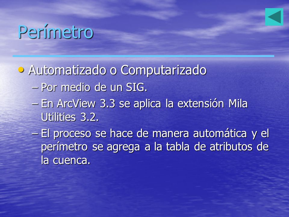 Perímetro Automatizado o Computarizado Por medio de un SIG.