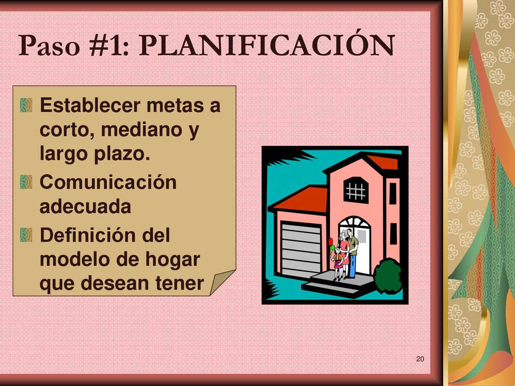 Paso #1: PLANIFICACIÓN Establecer metas a corto, mediano y largo plazo.