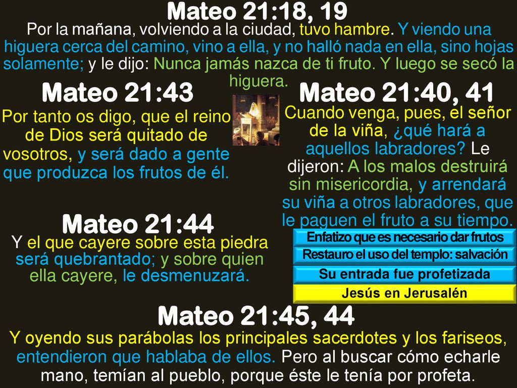 Mateo 21:43 Mateo 21:40, 41 Mateo 21:44 Mateo 21:45, 44