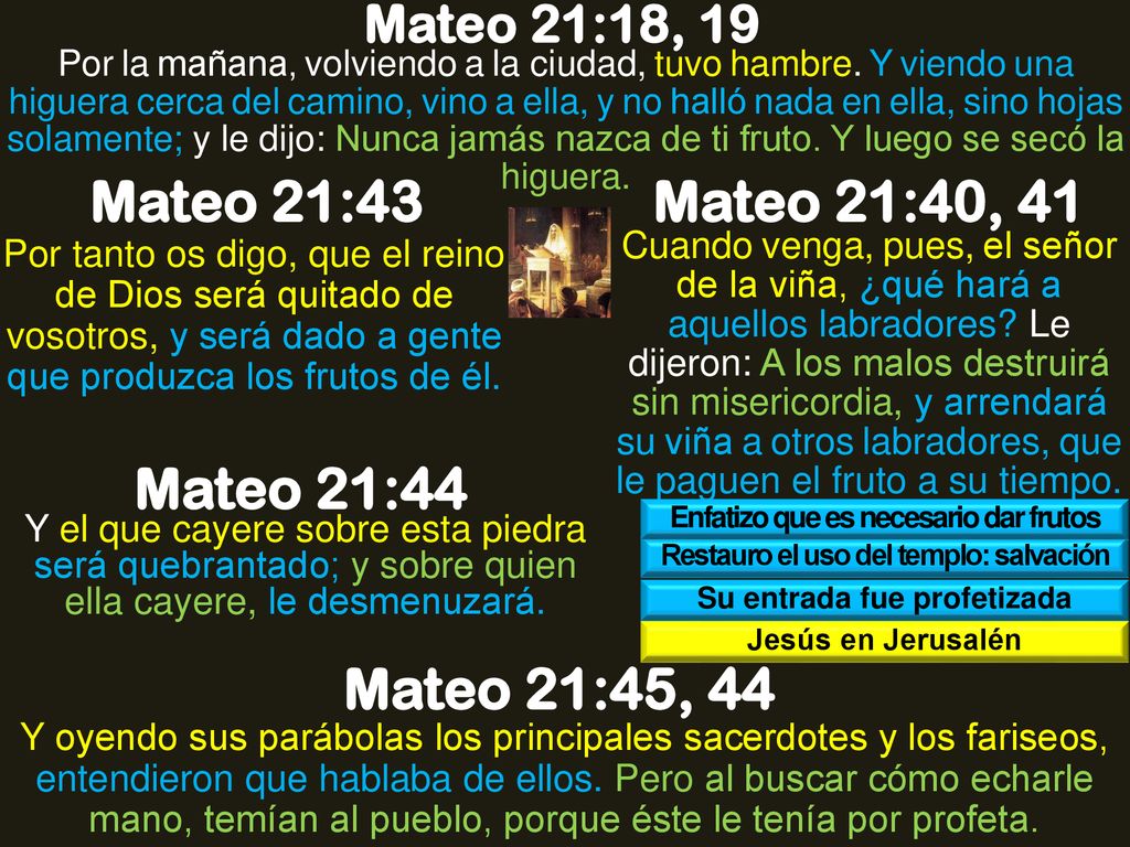 Mateo 21:43 Mateo 21:40, 41 Mateo 21:44 Mateo 21:45, 44