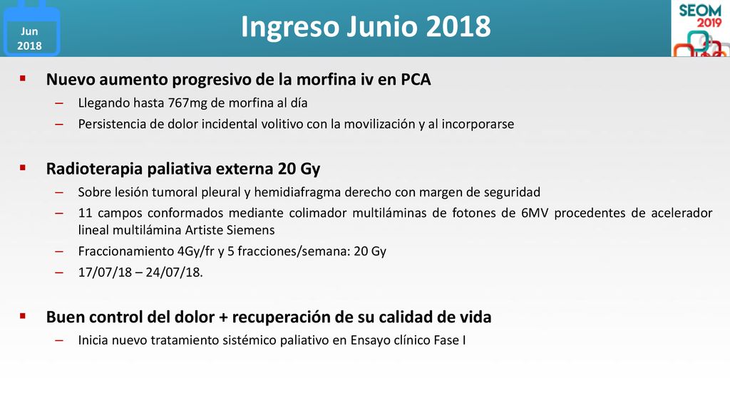 Ingreso Junio 2018 Nuevo aumento progresivo de la morfina iv en PCA