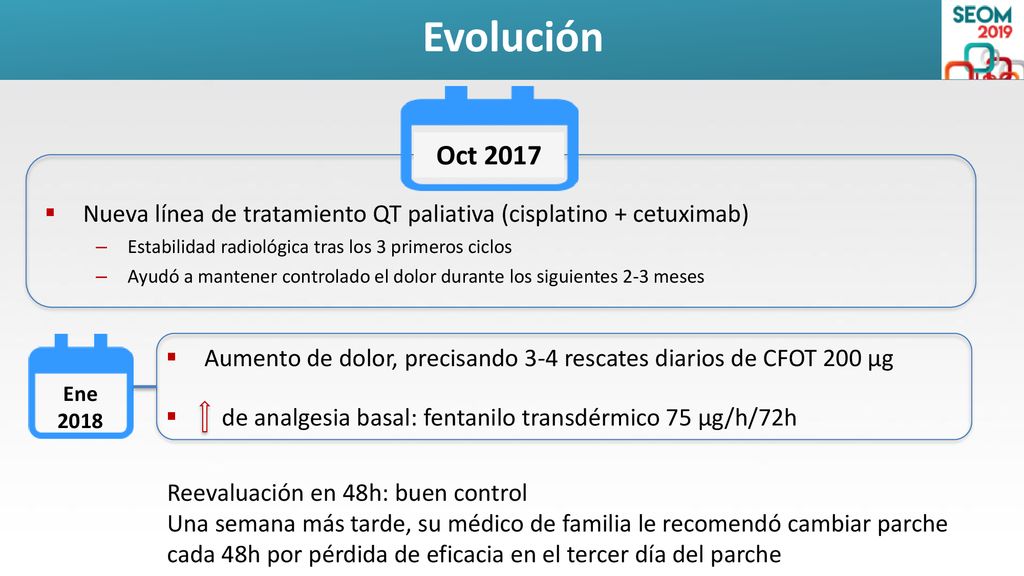 Evolución Oct Nueva línea de tratamiento QT paliativa (cisplatino + cetuximab) Estabilidad radiológica tras los 3 primeros ciclos.