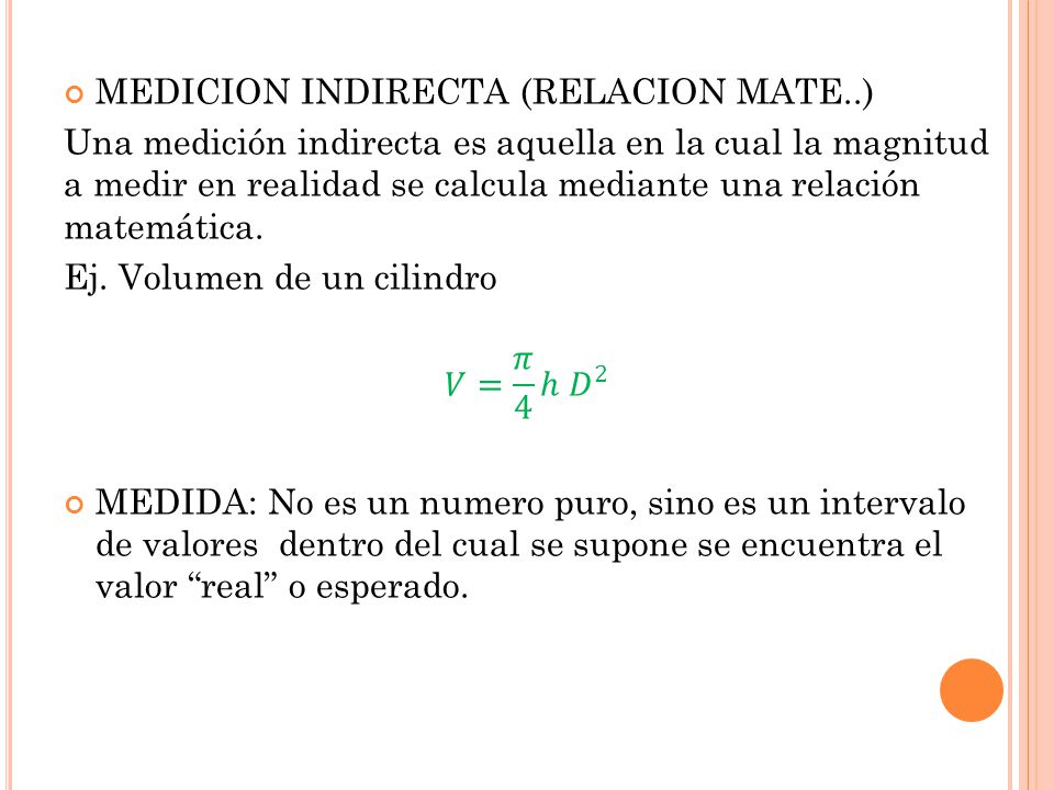 MEDICION INDIRECTA (RELACION MATE..)