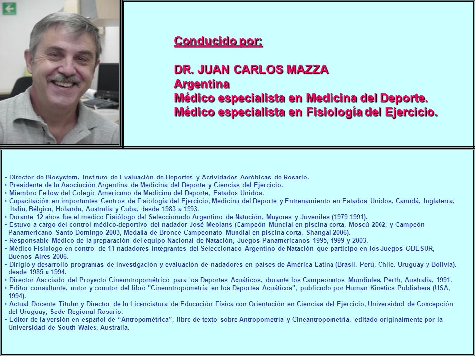 Médico especialista en Medicina del Deporte.