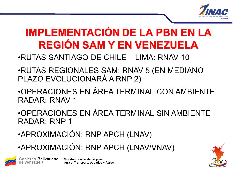 IMPLEMENTACIÓN DE LA PBN EN LA REGIÓN SAM Y EN VENEZUELA