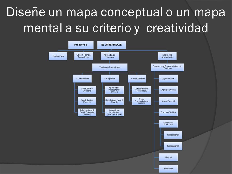 Diseñe un mapa conceptual o un mapa mental a su criterio y creatividad