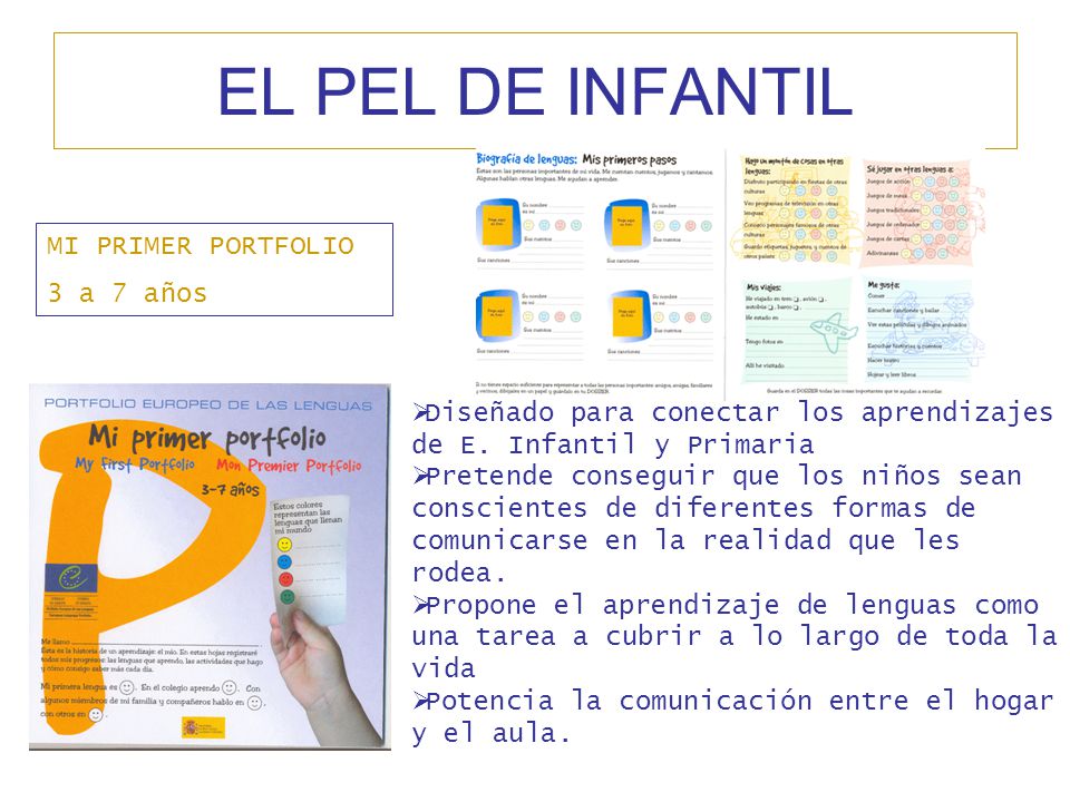 EL PEL DE INFANTIL MI PRIMER PORTFOLIO 3 a 7 años